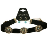 Mi Amore Necklace-Earring-Set Black/Bronze-Tone
