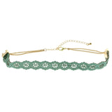 Mi Amore Choker-Necklace Green/Gold-Tone