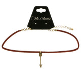 Mi Amore Arrow Choker-Necklace Red/Gold-Tone