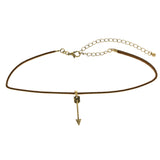 Mi Amore Arrow Choker-Necklace Brown/Gold-Tone