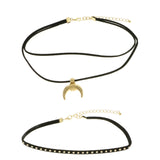 Mi Amore Crescent Multiple-Necklace-Set Black/Gold-Tone