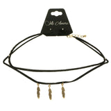 Mi Amore Feather Choker-Necklace Black/Gold-Tone
