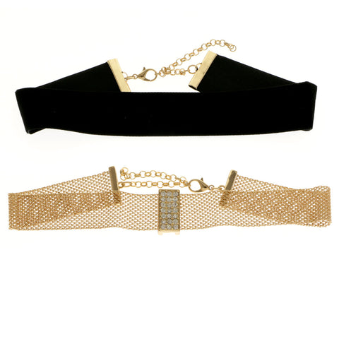 Mi Amore Multiple-Necklace-Set Gold-Tone/Black
