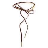 Mi Amore Bow Choker-Necklace Red/Gold-Tone
