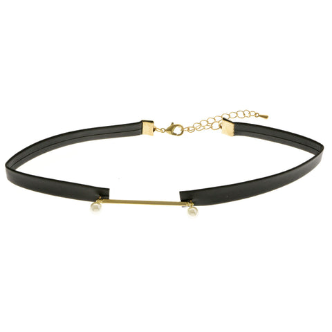 Mi Amore Choker-Necklace Black/Gold-Tone