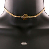 Mi Amore Necklace-Earring-Set Brown/Gold-Tone