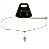 Mi Amore Arrowhead Necklace-Earring-Set Silver-Tone/Black