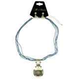 Mi Amore Necklace-Earring-Set Silver-Tone/Blue