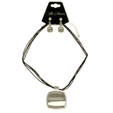 Mi Amore Necklace-Earring-Set Silver-Tone/Brown
