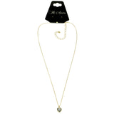 Mi Amore Heart Pendant-Necklace Gold-Tone/Clear
