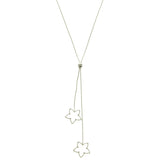 Mi Amore Flower Long-Necklace Silver-Tone