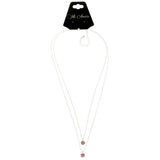 Mi Amore Layered-Necklace Silver-Tone/Pink