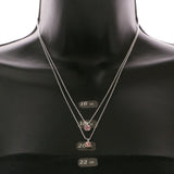 Mi Amore Layered-Necklace Silver-Tone/Pink