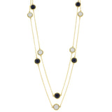Mi Amore Long-Necklace Blue/Gold-Tone