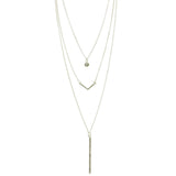 Mi Amore Layered-Necklace Silver-Tone