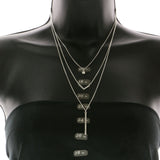 Mi Amore Layered-Necklace Silver-Tone