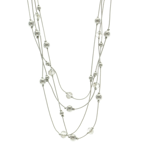 Mi Amore Layered-Necklace Silver-Tone
