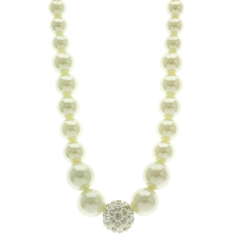 Mi Amore Bead-Necklace White/Silver-Tone