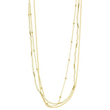 Mi Amore Layered-Necklace Gold-Tone/White