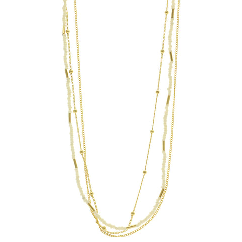 Mi Amore Layered-Necklace Gold-Tone/White