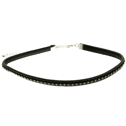 Mi Amore Choker-Necklace Black/Silver-Tone