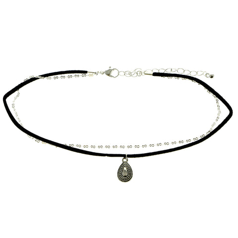Mi Amore Choker-Necklace Silver-Tone/Black
