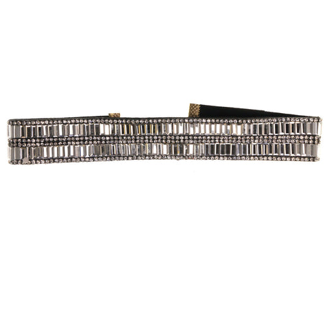 Mi Amore 3 in. extender Choker-Necklace Silver-Tone/Black
