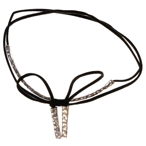Mi Amore Adjustable Choker-Necklace Black/Silver-Tone