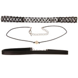 Mi Amore 3 in. extender Choker-Necklace Black/White