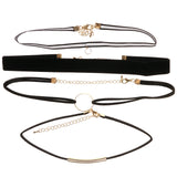 Mi Amore 3 in. extender Choker-Necklace Black/Gold-Tone