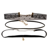 Mi Amore 2 in. extender Choker-Necklace Black/White