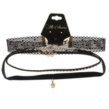 Mi Amore 2 in. extender Choker-Necklace Black/White