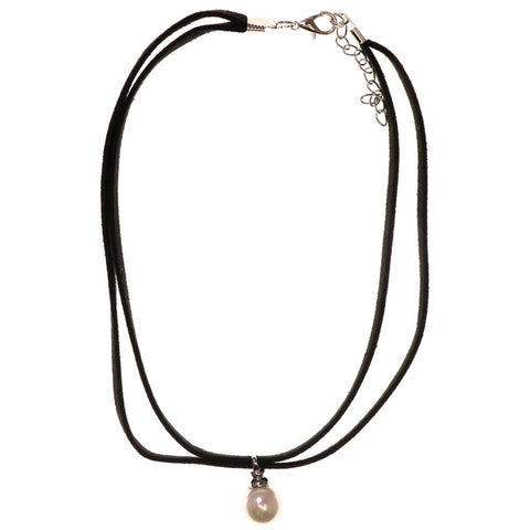 Mi Amore 2 in. extender Choker-Necklace Black/White