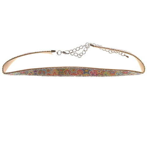 Mi Amore 4 in. extender Stars Choker-Necklace Multicolor & Silver-Tone