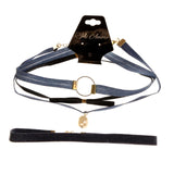 Mi Amore 3 in. extender Denim Choker-Necklace Blue & White