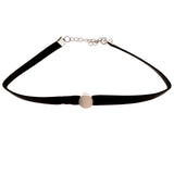 Mi Amore 2 in. extender Choker-Necklace Black/Silver-Tone