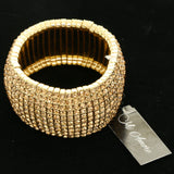 Mi Amore Sparkling Crystal Stretch-Bracelet Gold 1 Size Fits All