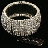 Mi Amore Sparkling Crystal Stretch-Bracelet Silver 1 Size Fits All