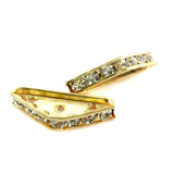 22mm Spacer Bridge Goldplate 3-Hole Triangle Clear Crystal SPC07