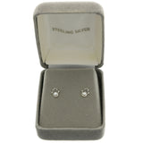 Mi Amore 925 Sterling Silver Hand of Fatima Stud-Earrings Silver & White