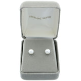 Mi Amore 925 Sterling Silver Stud-Earrings Silver/White