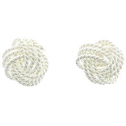 Mi Amore 925 Sterling Silver Knot Stud-Earrings Silver