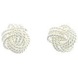 Mi Amore 925 Sterling Silver Knot Stud-Earrings Silver