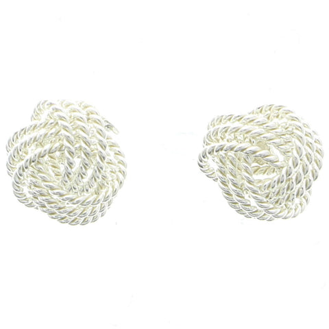 Mi Amore 925 Sterling Silver Knot Stud-Earrings Silver