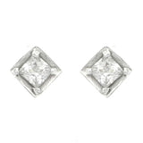 Mi Amore 925 Sterling Silver Square Stud-Earrings Silver