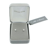 Mi Amore 925 Sterling Silver Square Stud-Earrings Silver