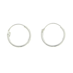 Mi Amore 925 Sterling Silver Hoop-Earrings Silver