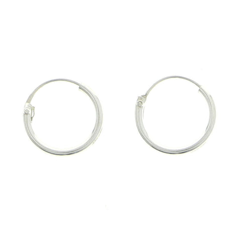 Mi Amore 925 Sterling Silver Hoop-Earrings Silver