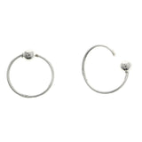Mi Amore 925 Sterling Silver Hoop-Earrings Silver