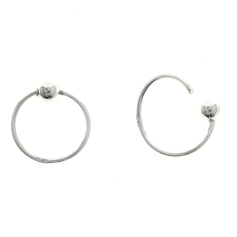 Mi Amore 925 Sterling Silver Hoop-Earrings Silver
